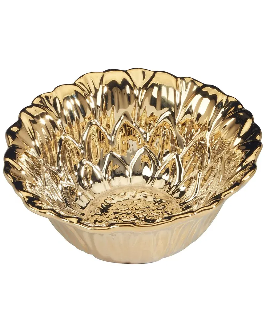 Gold Coast 3D Sunflower Ice Cream Bowls Set of 4 - Gold, Porcelain
