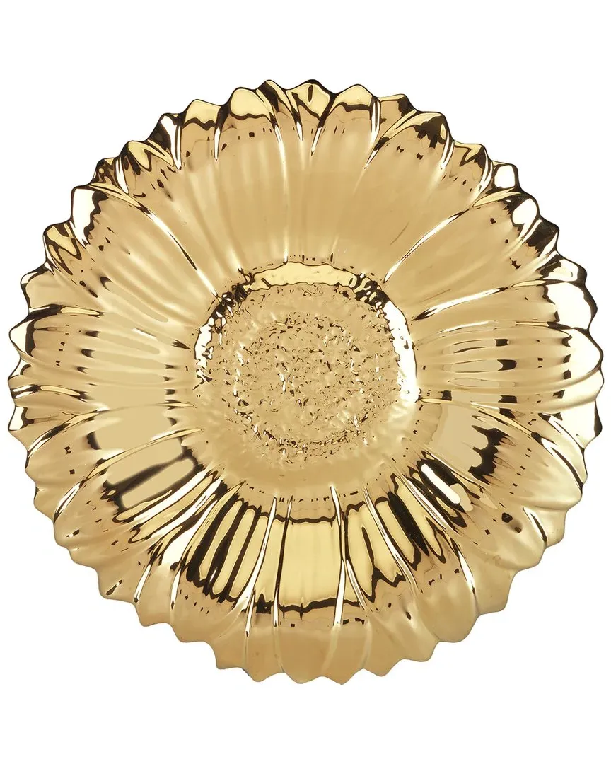 Gold Coast 3D Sunflower Platter - Gold, Porcelain