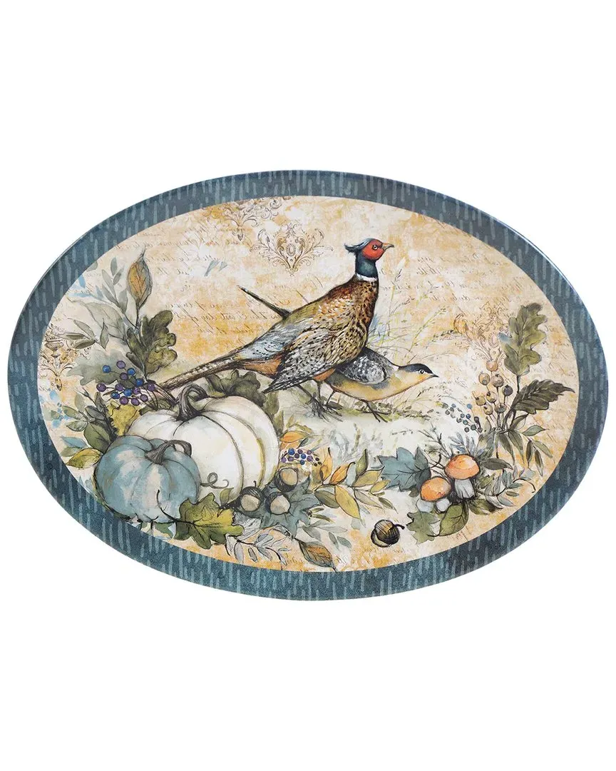 Harvest Gatherings Oval Platter - Blue, Earthenware