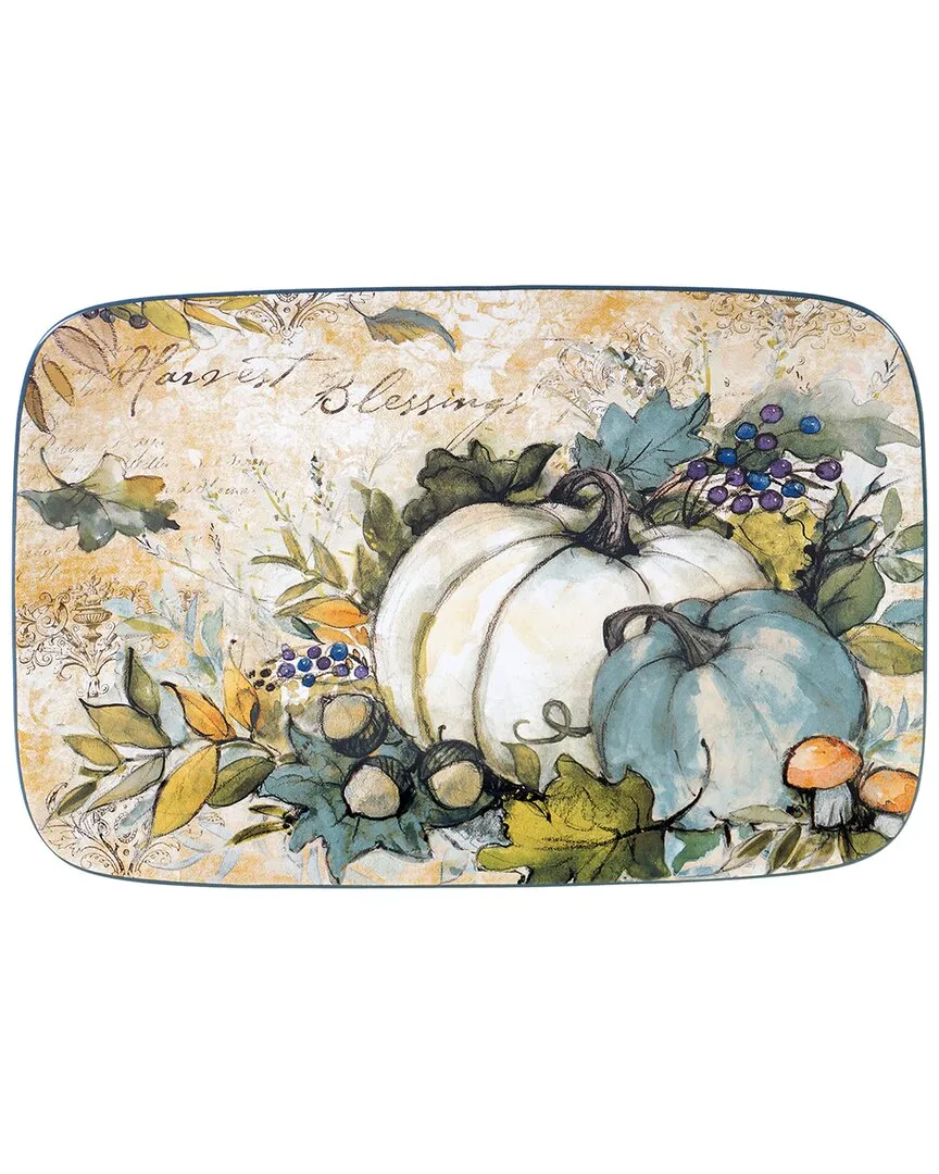 Harvest Gatherings Rectangular Platter - Blue, Earthenware image