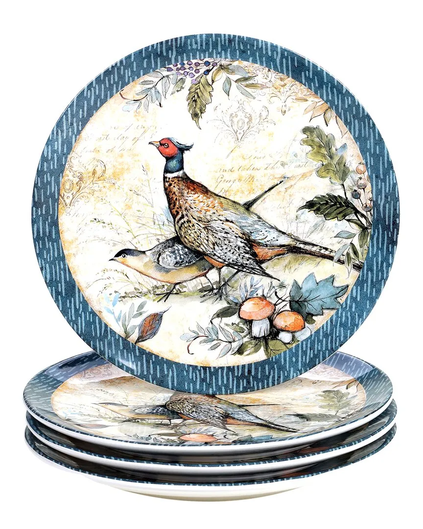 Harvest Gatherings Set of 4 Dinner Plates - Blue, Earthenware