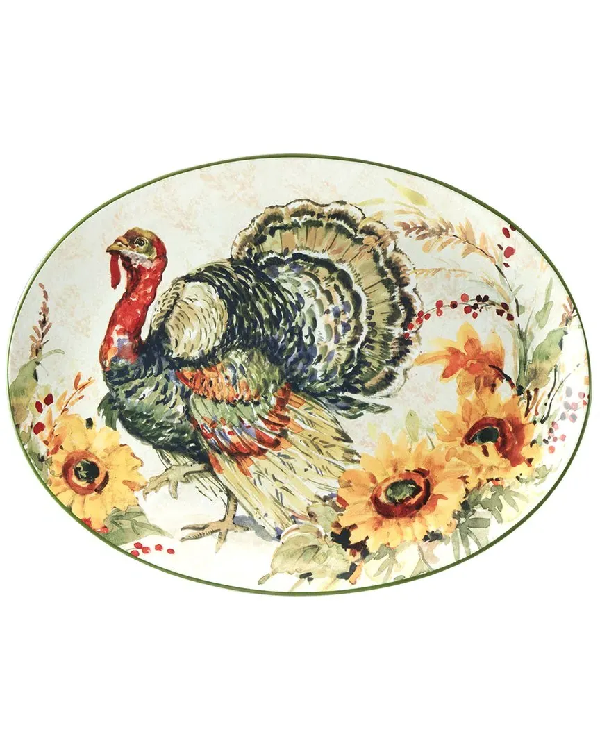 Harvest Morning Oval Turkey Platter - Multi