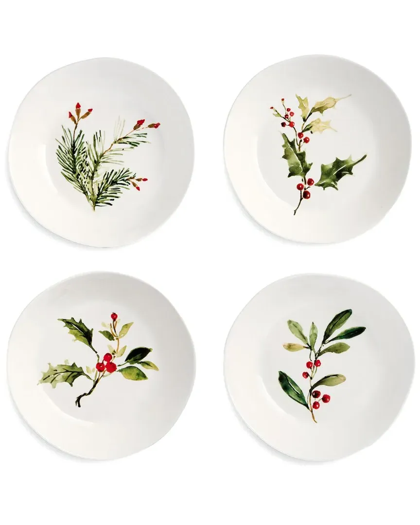 Holly & Vines Set of 4 Dinner Bowls - Multicolor, Stoneware image