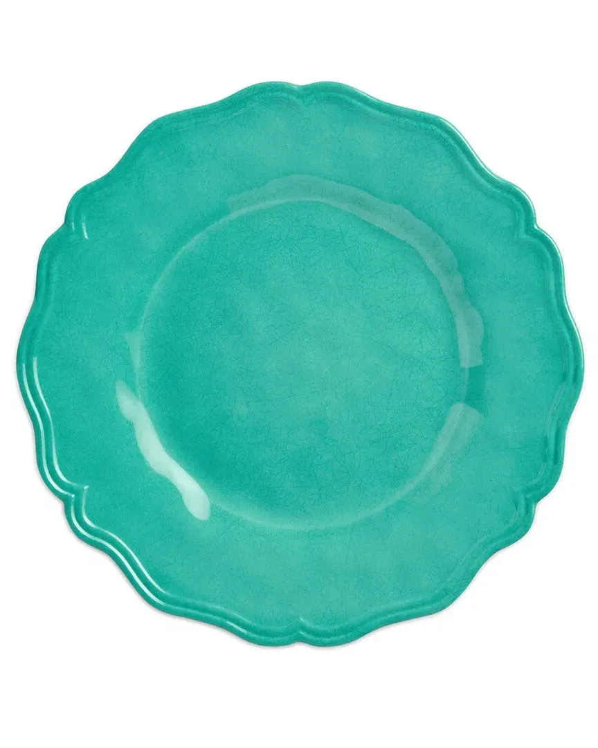 Isabella Crackle Melamine Salad Plates Set of 4 - Teal