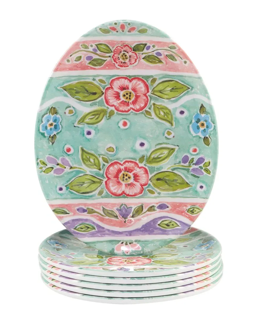 Joy of Easter Egg Plates Set of 6 - Pastel Multicolor, Melamine image