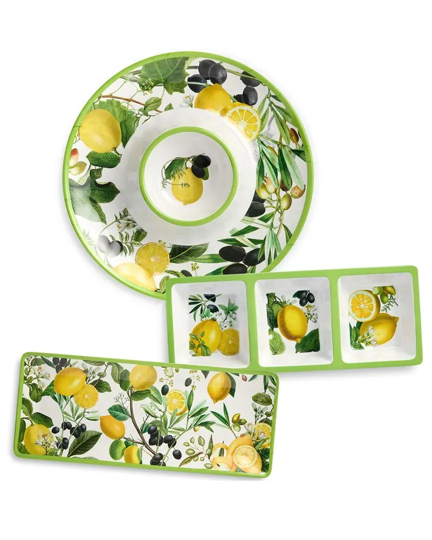 Limone 3pc Melamine Hostess Set - Multicolor