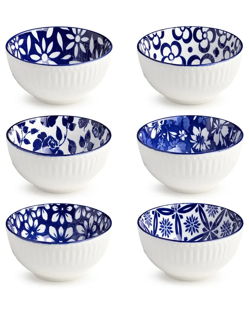Madison Set of 6 Small All Purpose Bowls - Blue, Porcelain image