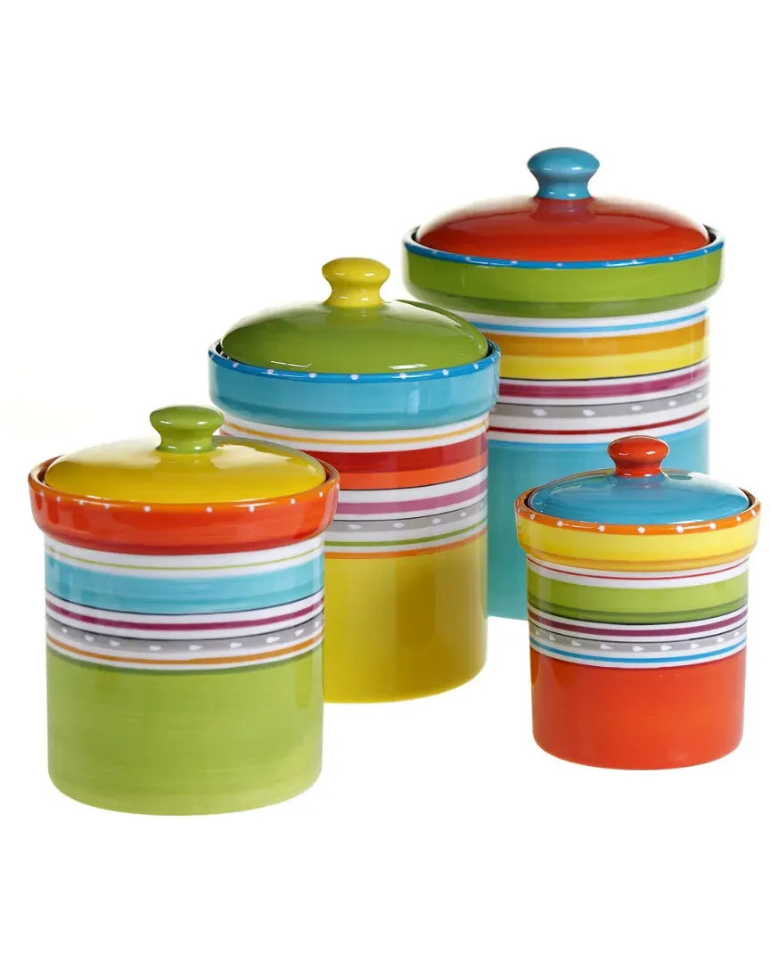 Mariachi 4pc Canister Set - Festive Stripe, Earthenware image