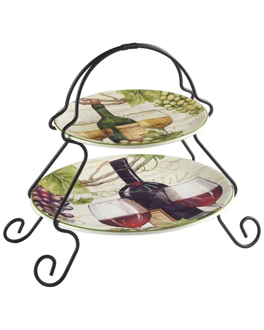 Meadow Brook Vineyard 2-Tier Server - Multicolor