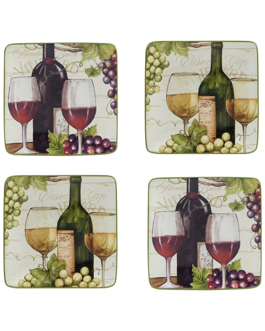 Meadow Brook Vineyard Canape Plates Set of 4 - Multicolor image