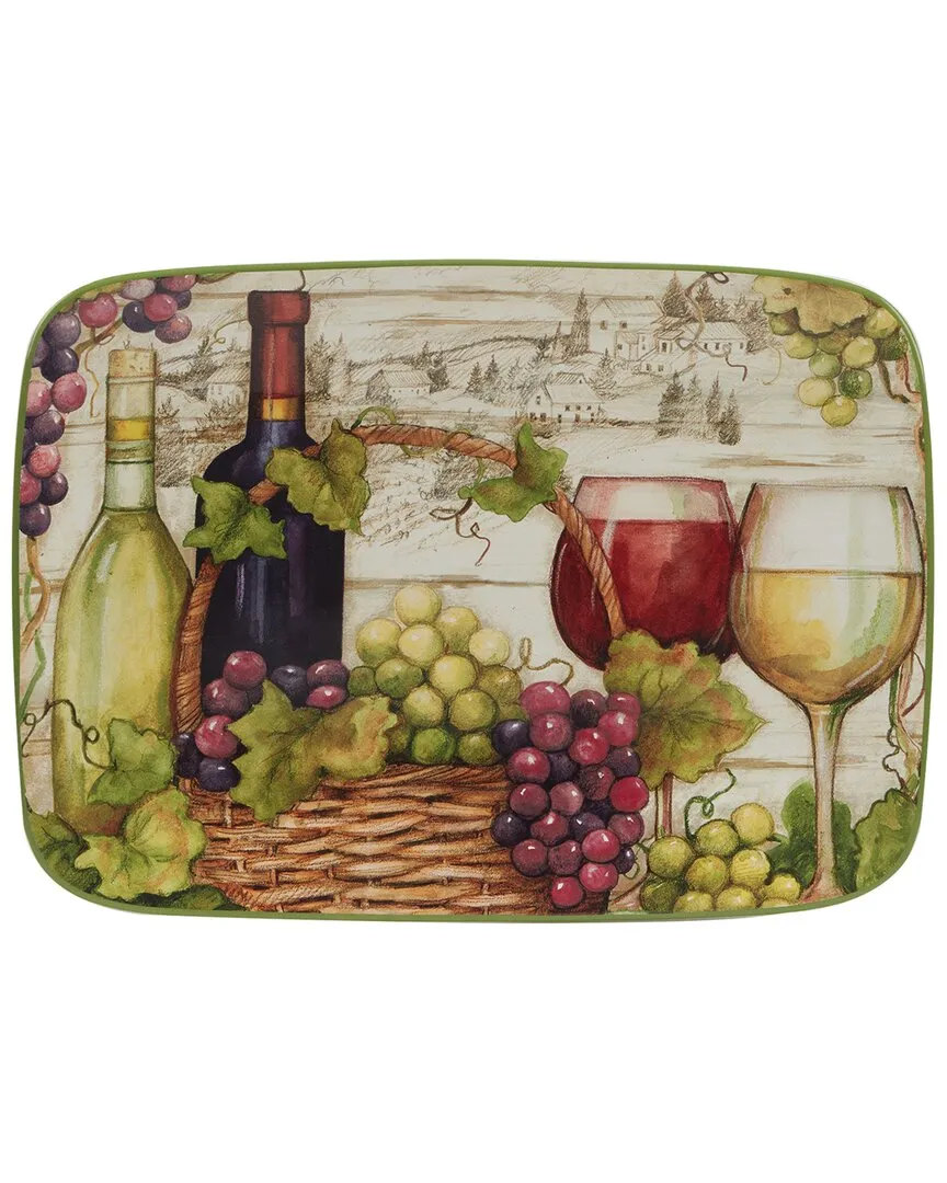 Meadow Brook Vineyard Rectangular Platter - Multicolor