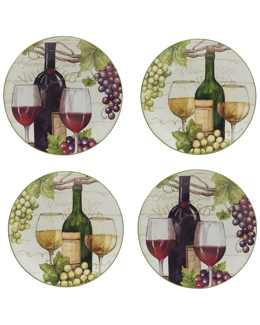 Meadow Brook Vineyard Salad Plates Set of 4 - Multicolor