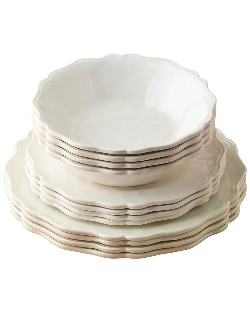 Melamine Cream 12pc Dinnerware Set