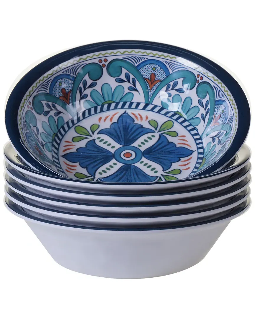 Melamine Talavera 22oz Set of 6 All Purpose Bowls - Multi image