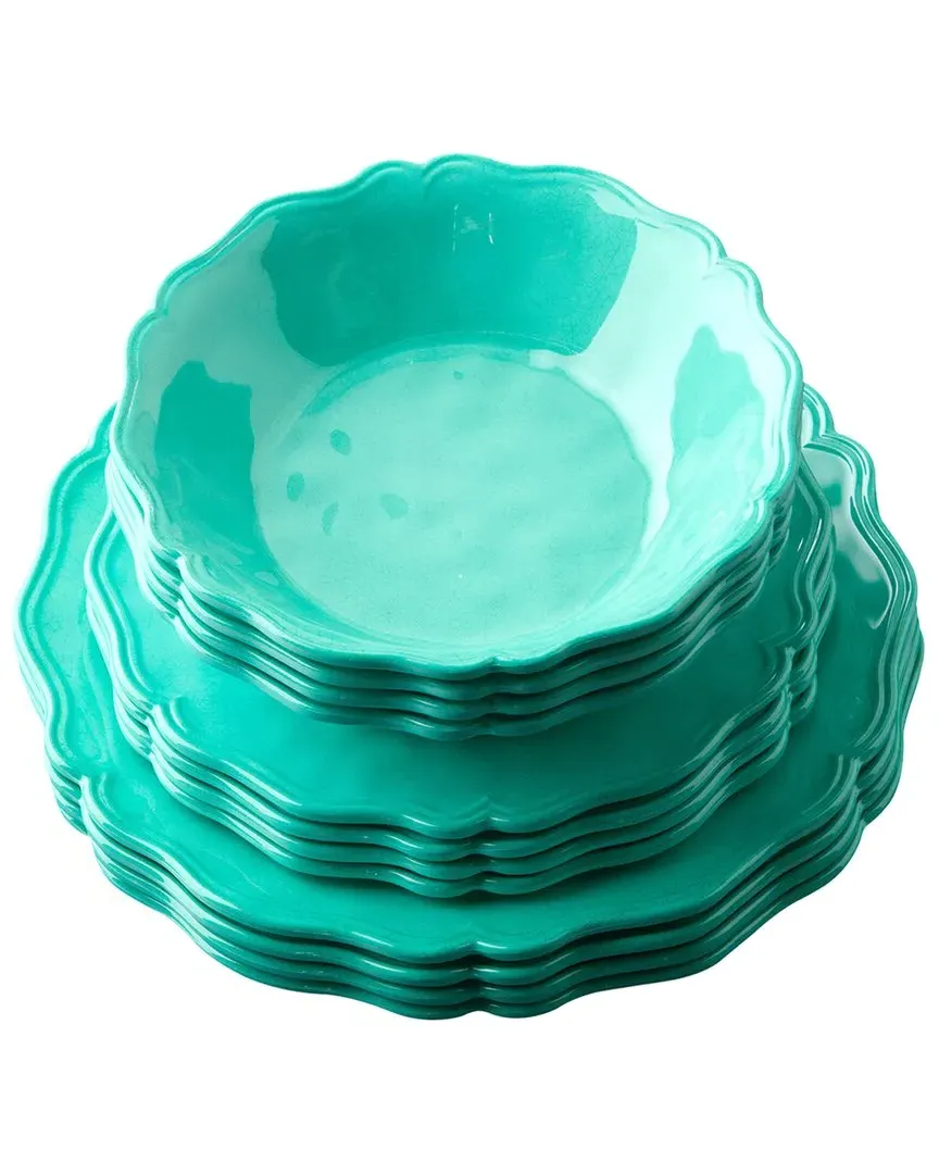 Melamine Teal 12pc Dinnerware Set