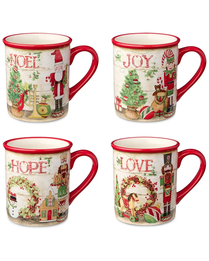 Nutcracker Parade Set of 4 Mugs - Multicolor, Ceramic