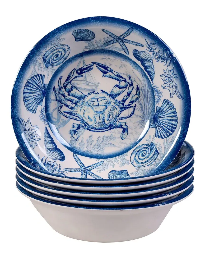Oceanic Set of 6 Melamine All Purpose Bowls - Multicolor image