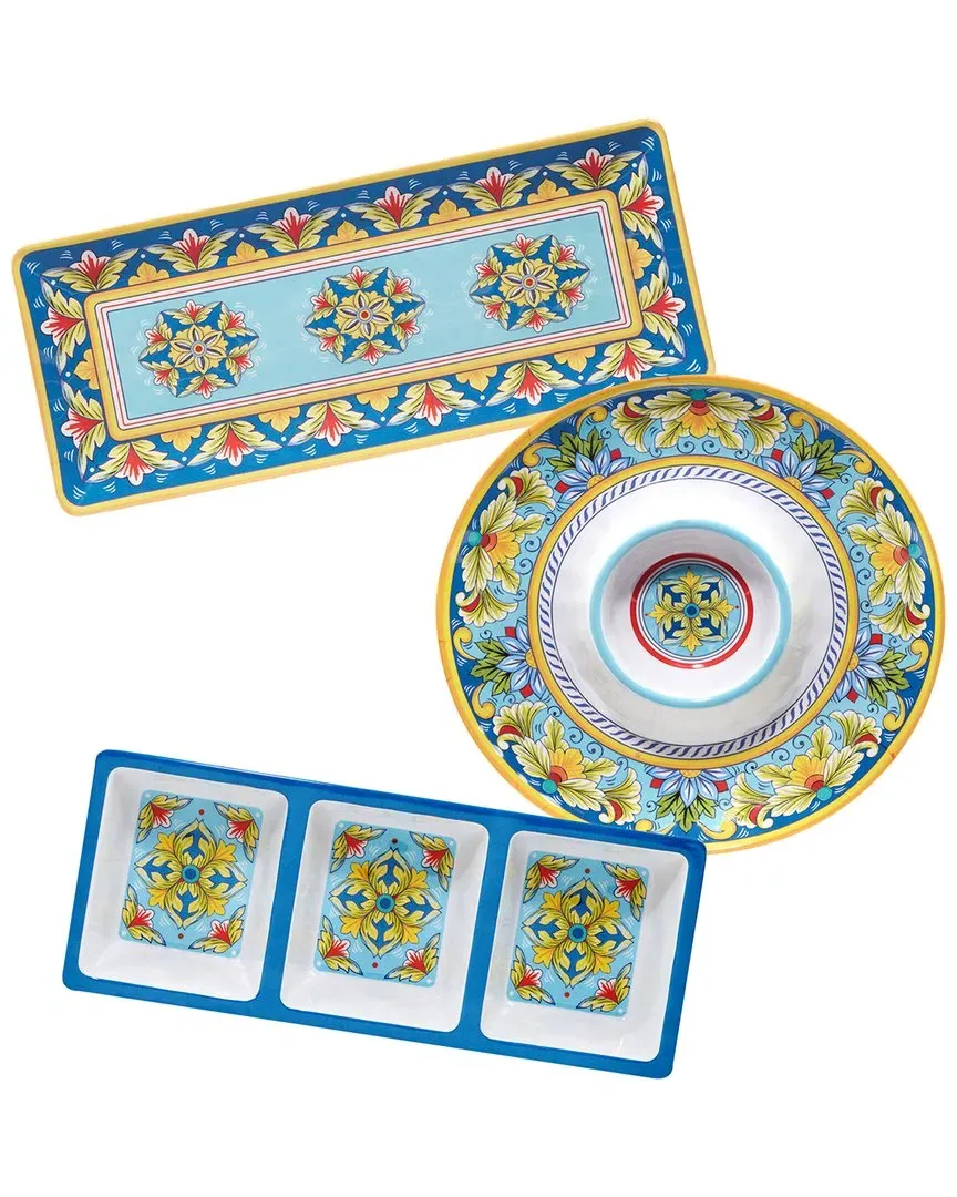 Palermo 3pc Hostess Set - Multicolor, Melamine image