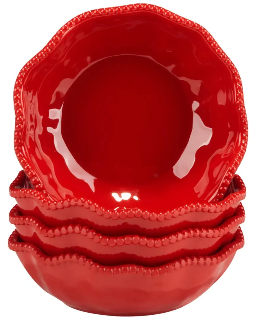 Perlette Red Set of 4 All Purpose Bowls - Red, Melamine image