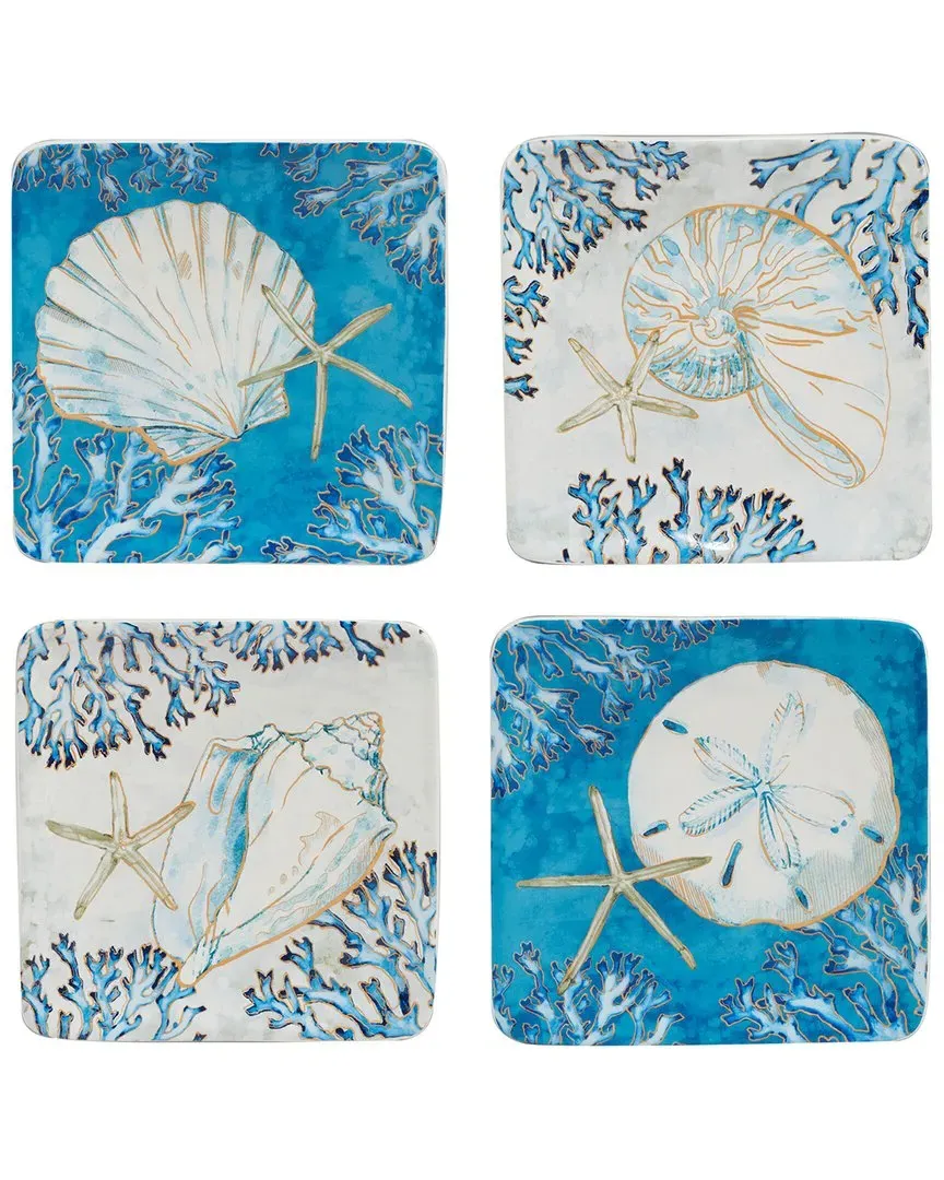 Playa Shells Set of 4 Canape Plates - Earthenware image