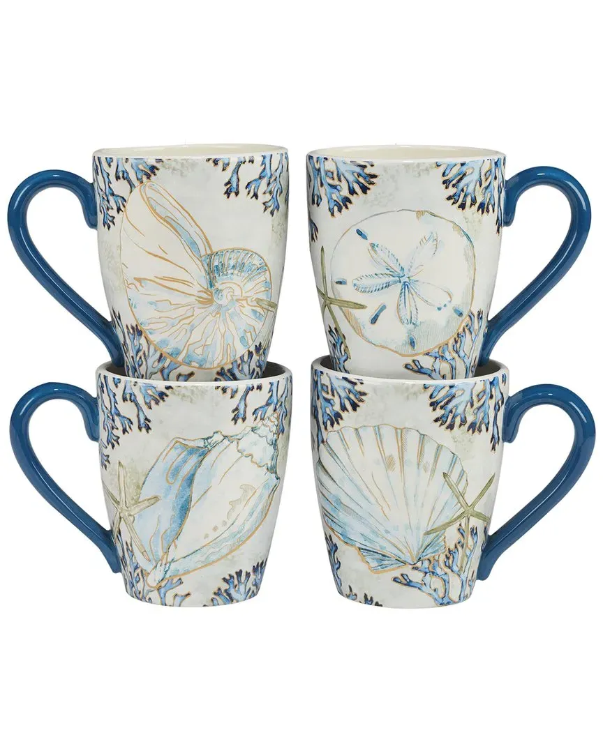 Playa Shells Set of 4 Mugs - Earthenware