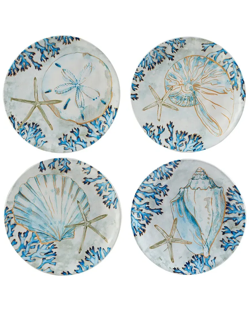 Playa Shells Set of 4 Salad Plates - Earthenware