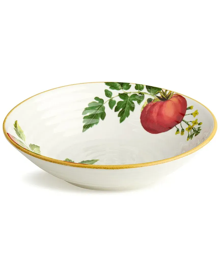 Pomodoro Set of 4 Pasta Bowls - Red White Green, Stoneware