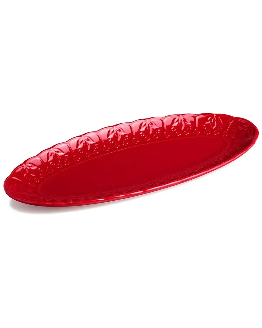 Provence Embossed Fish Platter - Red, Stoneware