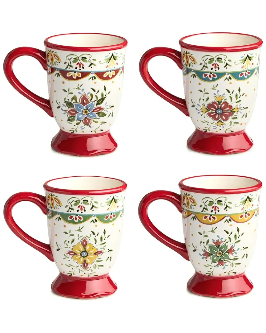 Provence Set of 4 18oz Mugs - Assorted, Ceramic
