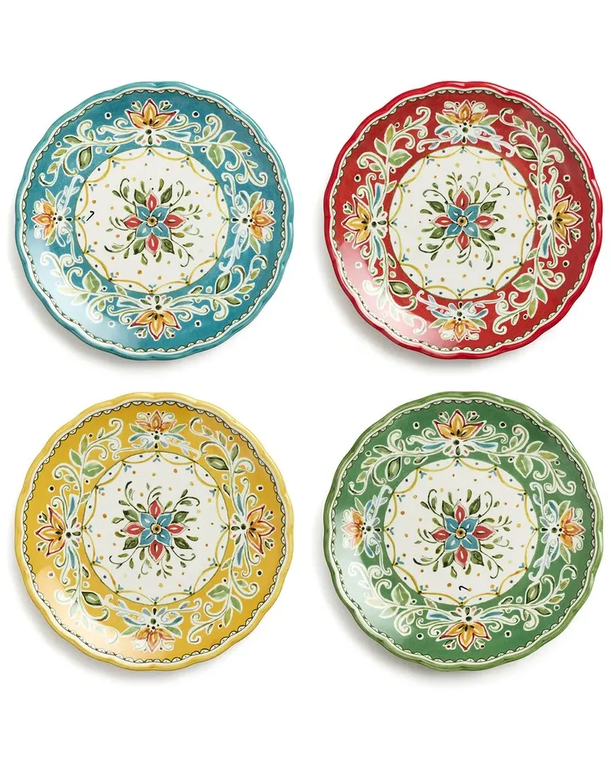 Provence Set of 4 Dinner Plates - Assorted, Ceramic
