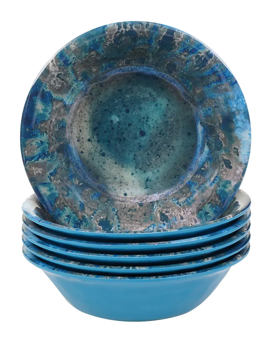 Radiance Set of 6 Bowls - Teal, Melamine