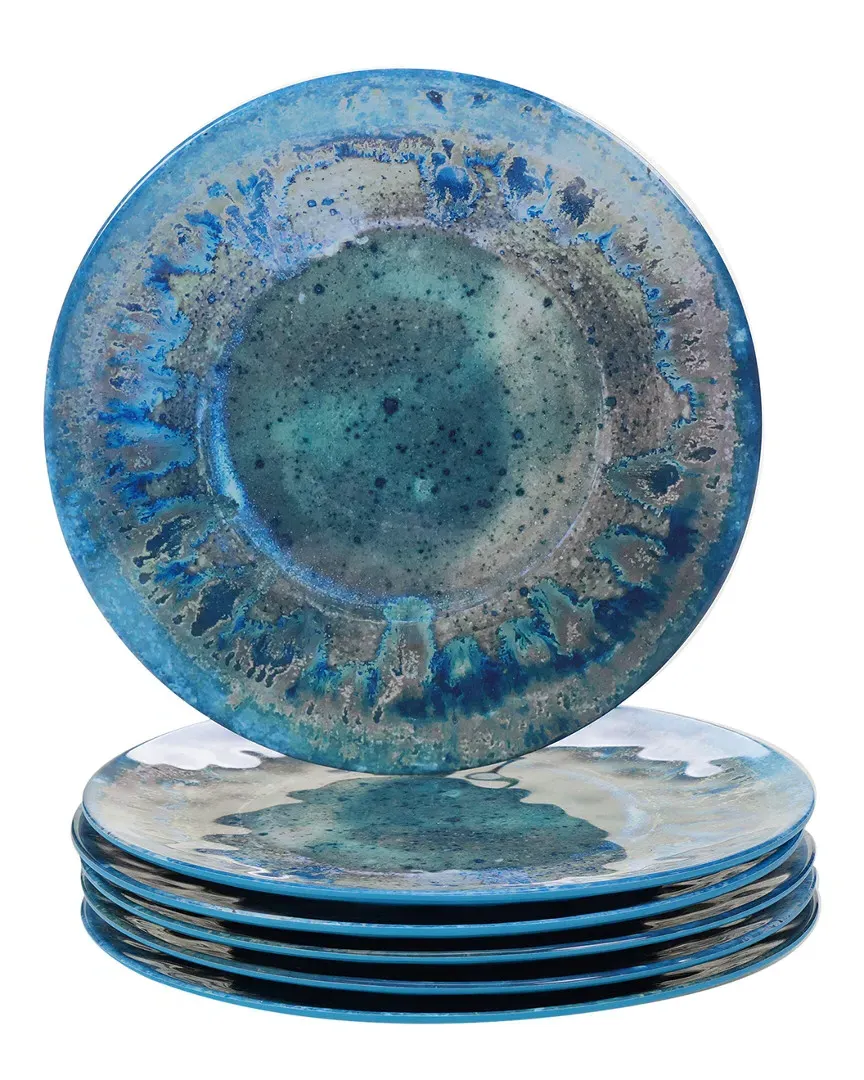 Radiance Set of 6 Dinner Plates - Teal, Melamine
