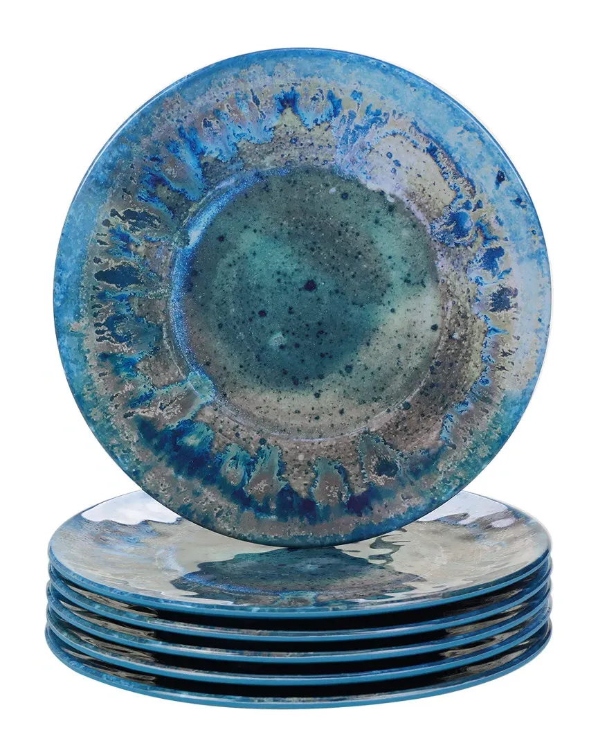 Radiance Set of 6 Salad Plates - Teal, Melamine