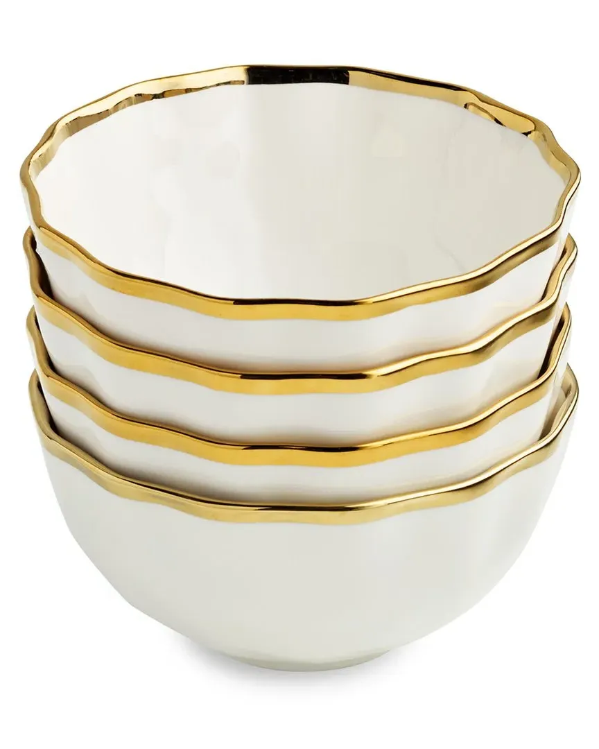 Regency Gold Set of 4 Cereal Bowls - Multicolor, Porcelain image