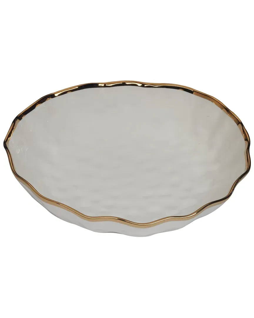 Regency Porcelain Serving Bowl - White, Gold Trim
