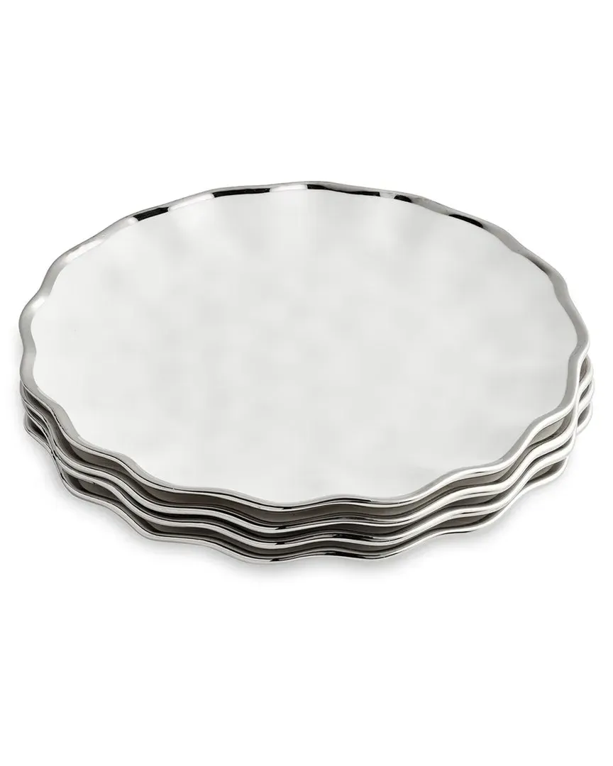 Regency Silver Set of 4 Dinner Plates - Porcelain