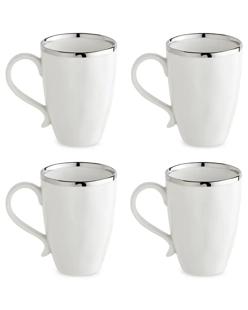 Regency Silver Set of 4 Mugs - Silver, Porcelain