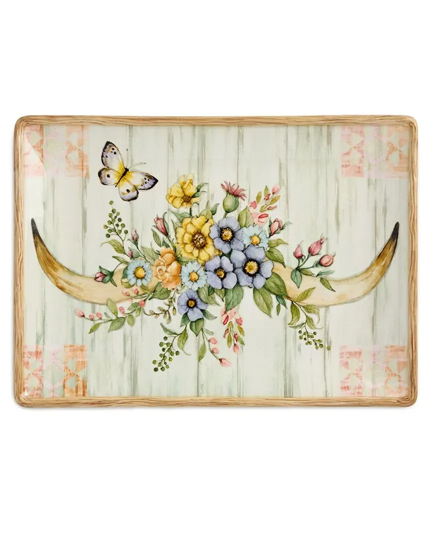 Rosewood Rectangular Platter - Multicolor, Ceramic image