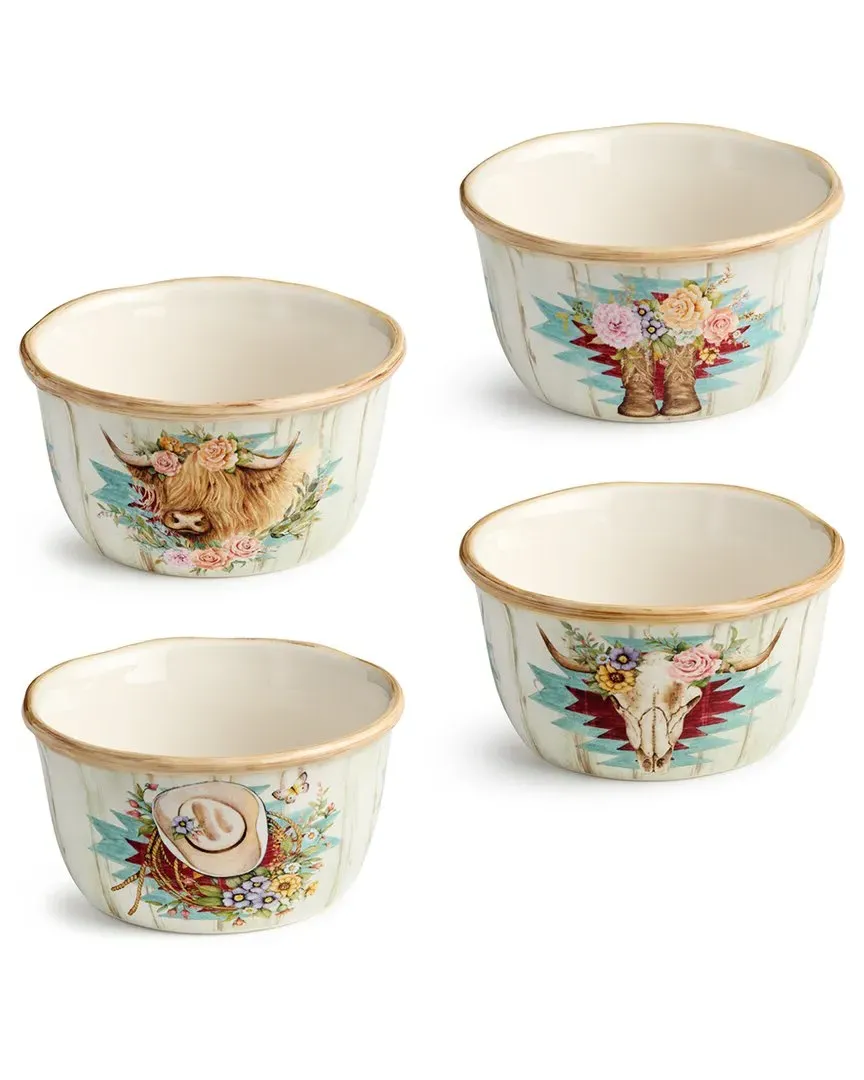 Rosewood Set of 4 Ice Cream Bowls - Multicolor, Ceramic image