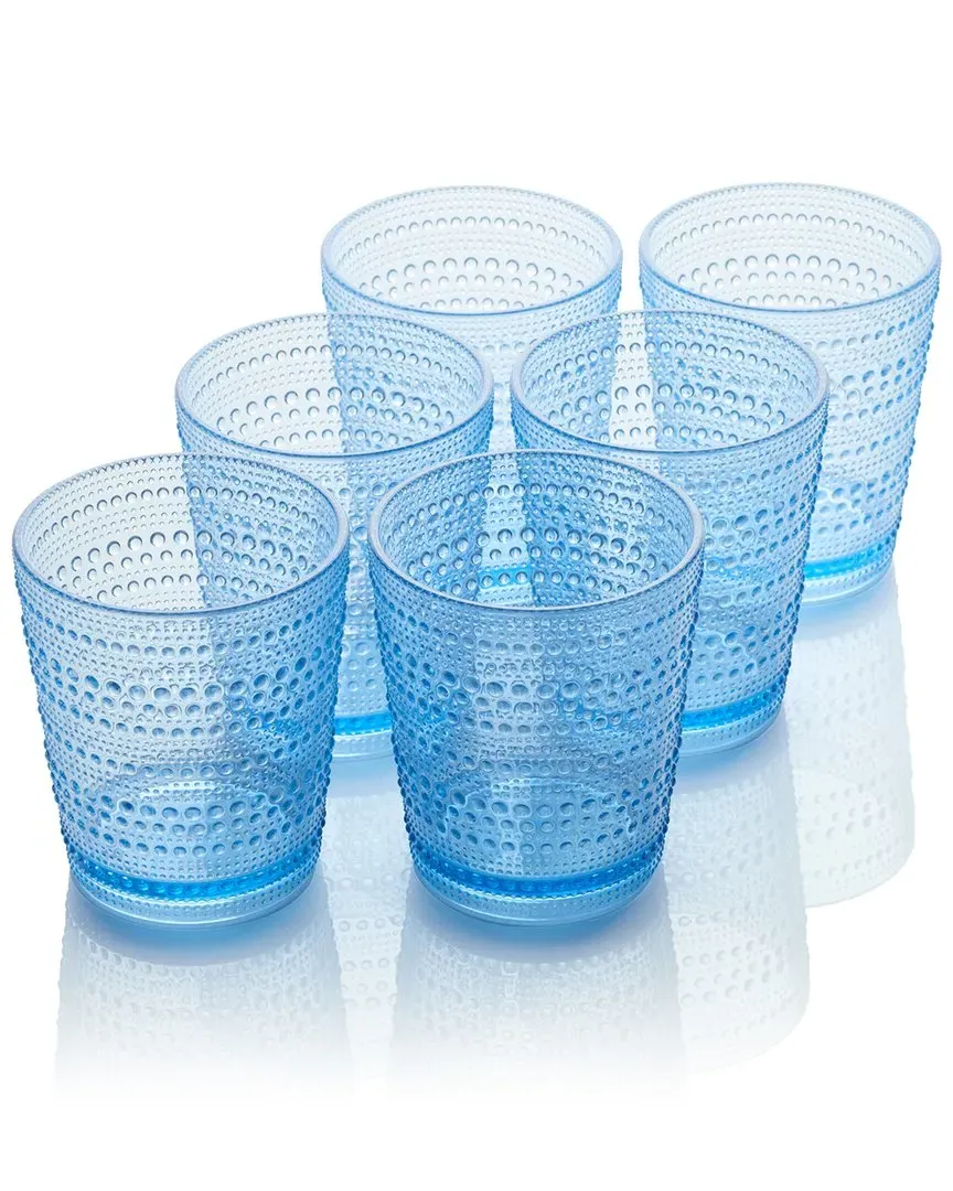 Santa Fe Set of 6 Double Old-Fashioned Glasses - Blue, Acrylic image