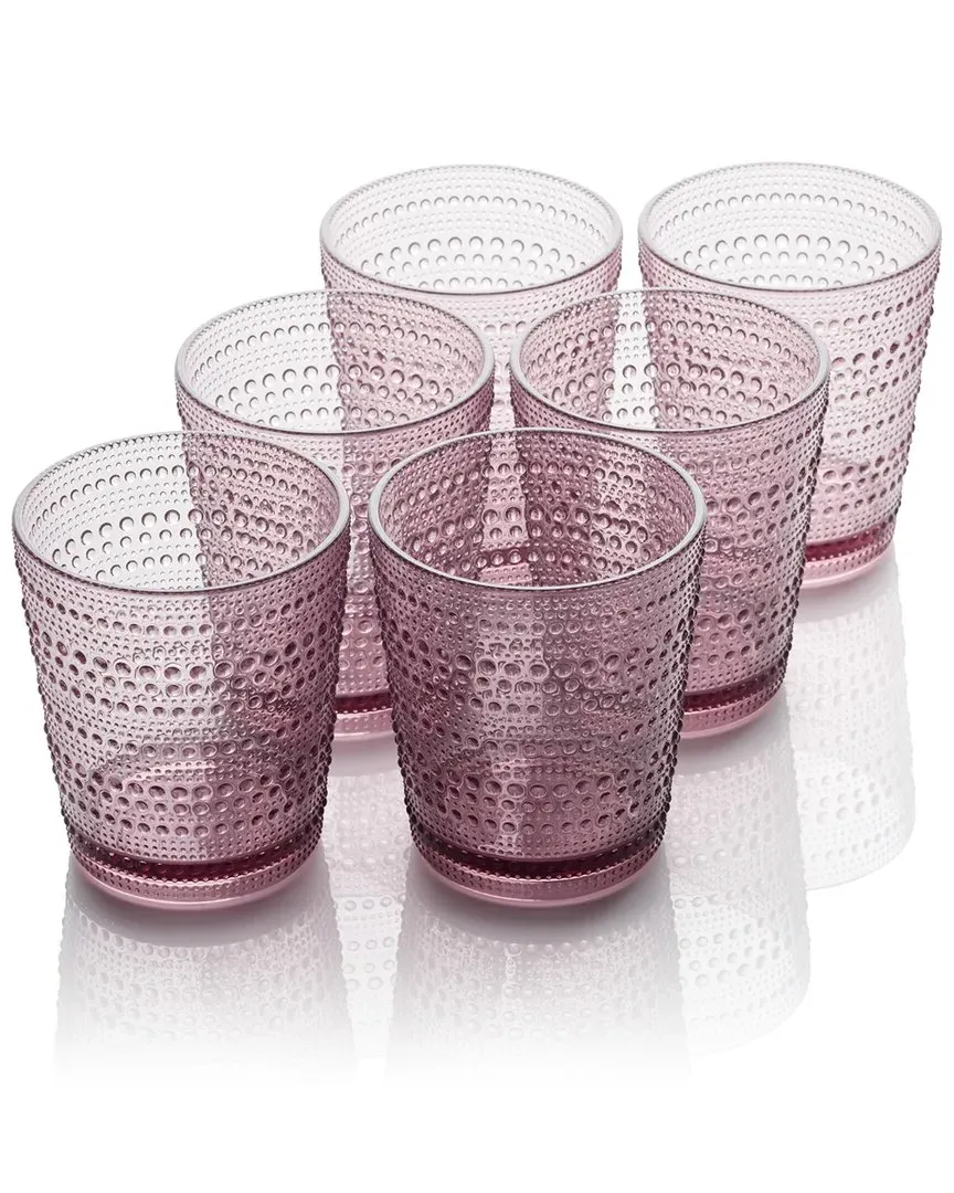 Santa Fe Set of 6 Double Old-Fashioned Glasses - Plum, Acrylic