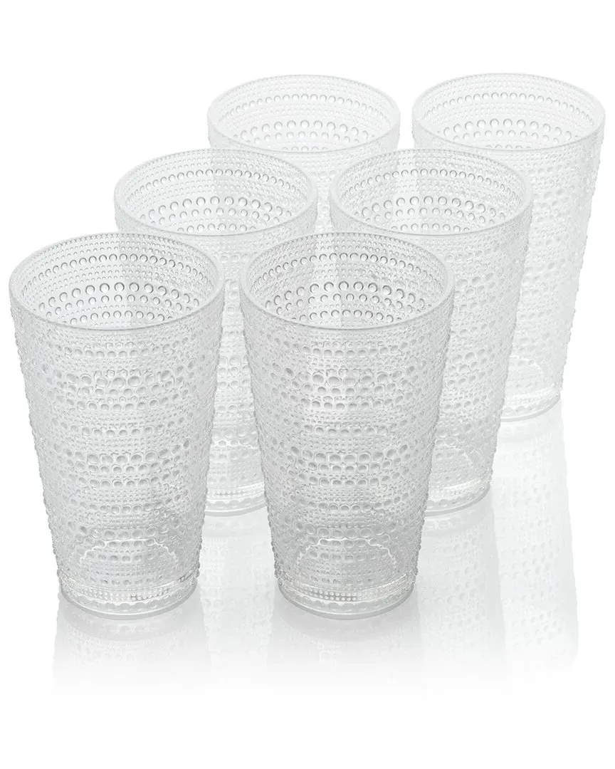 Santa Fe Set of 6 Ice Tea Glasses - Clear, Acrylic