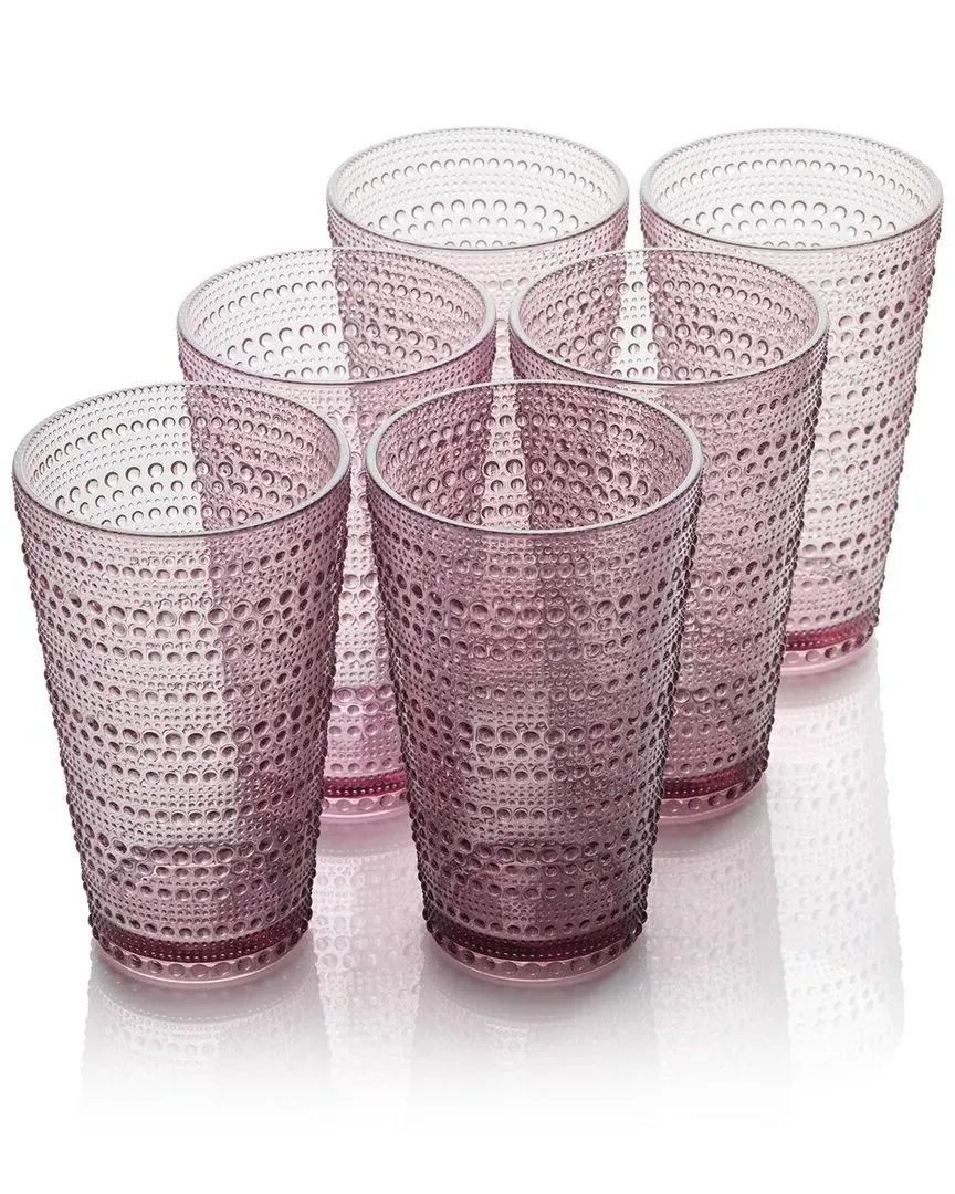 Santa Fe Set of 6 Ice Tea Glasses - Plum, Acrylic
