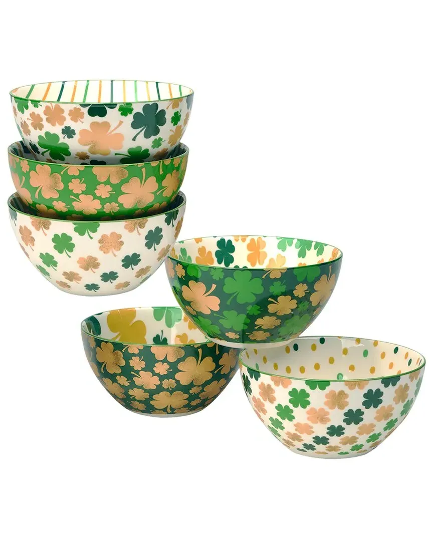 Set of 6 St. Patrick's Day Bowls - Multicolor, Porcelain
