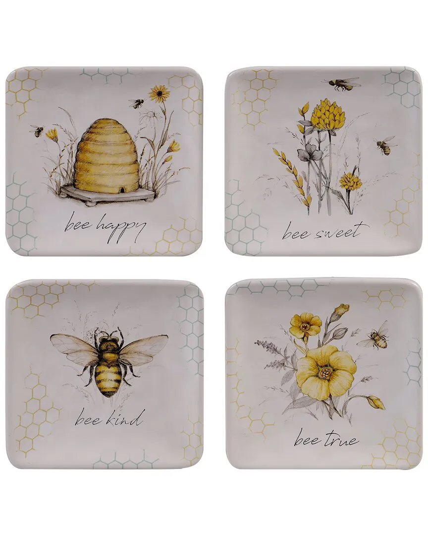 Sierra Set of 4 Canape Plates - Multicolor, Ceramic image