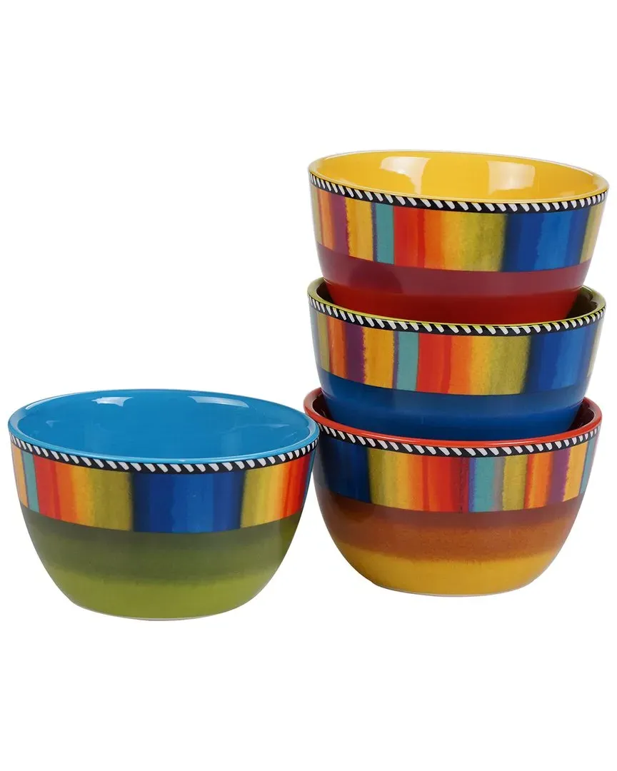 Sierra Set of 4 Ice Cream Bowls - Multicolor, Ceramic