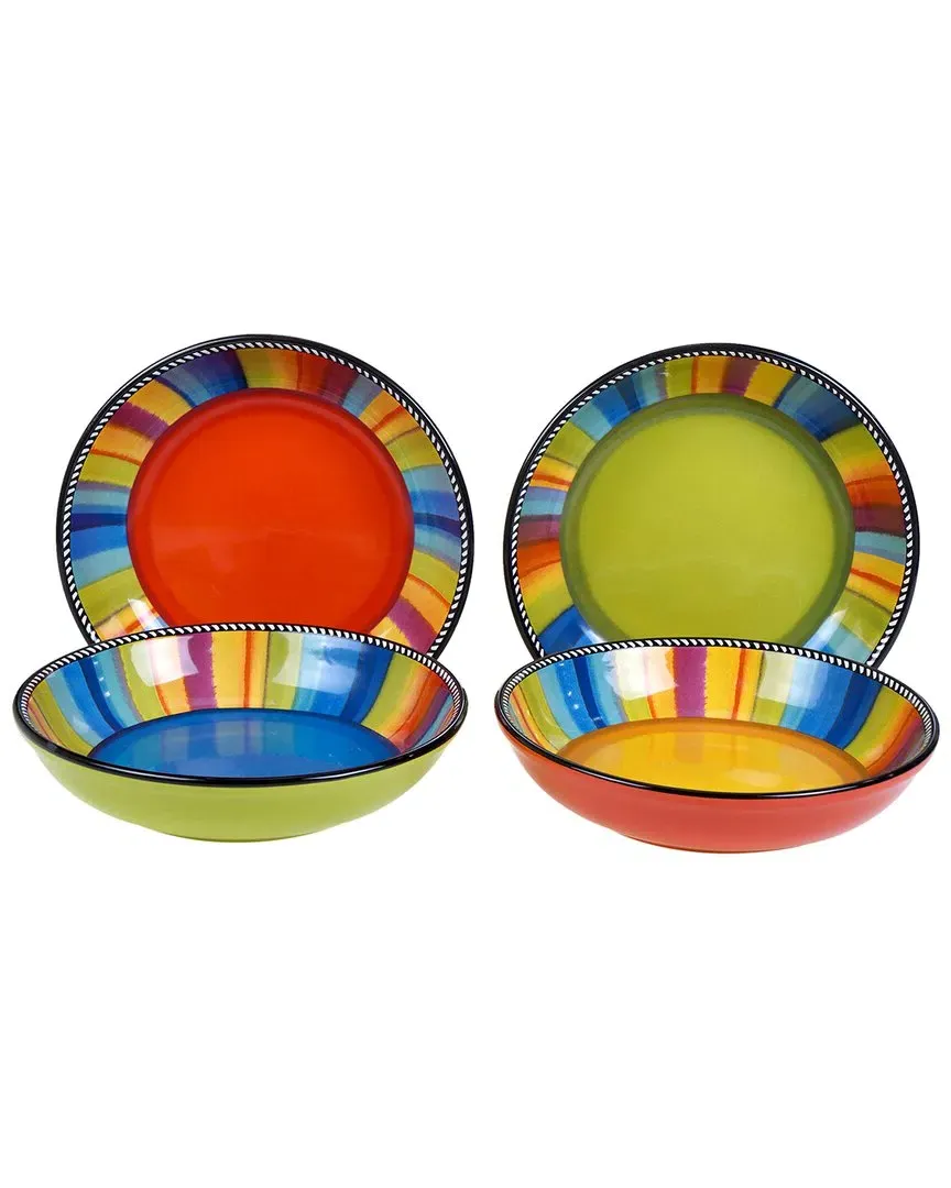 Sierra Set of 4 Soup Bowls - Multicolor, Ceramic