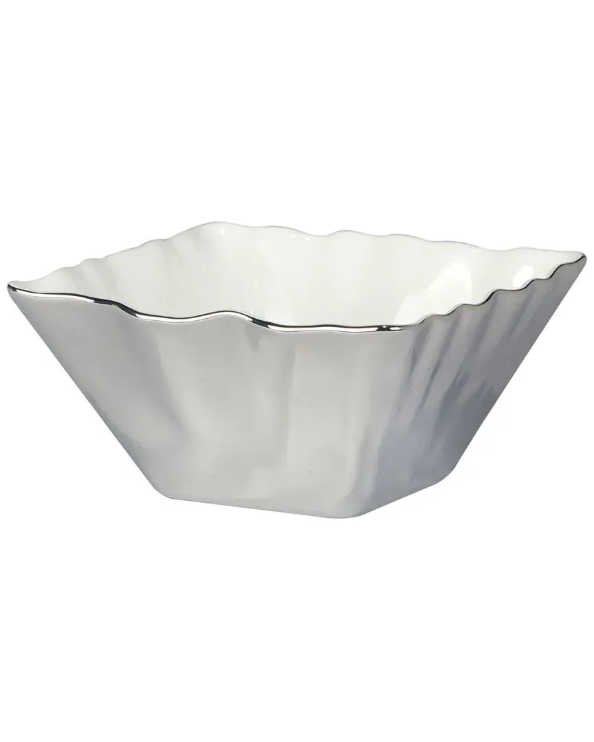 Silver Coast Square Snack Bowl Set of 4 - Porcelain