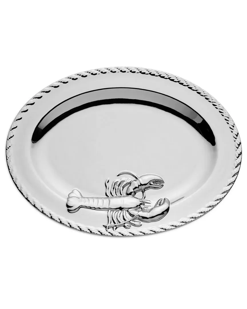 Silver-Plated Lobster Oval Platter - Silver, Porcelain