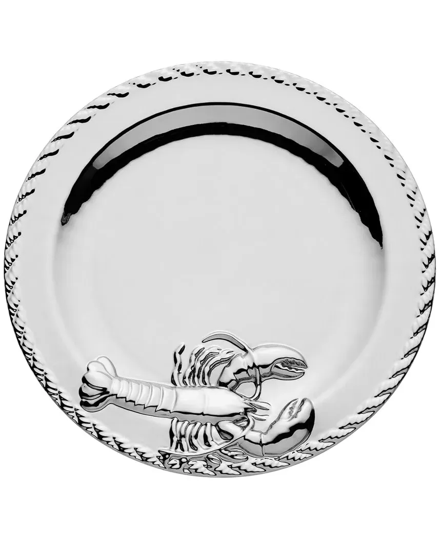 Silver-Plated Lobster Round Platter - Silver, Porcelain image